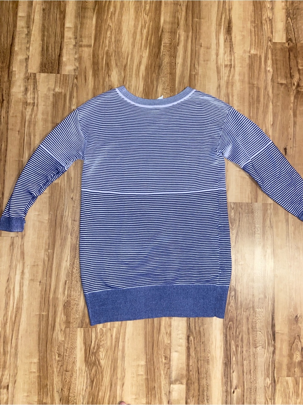 Anthropologie Daily Practice Ribbed Knit Tunic Dress Stripe Indigo Oversized - Picture 11 of 11